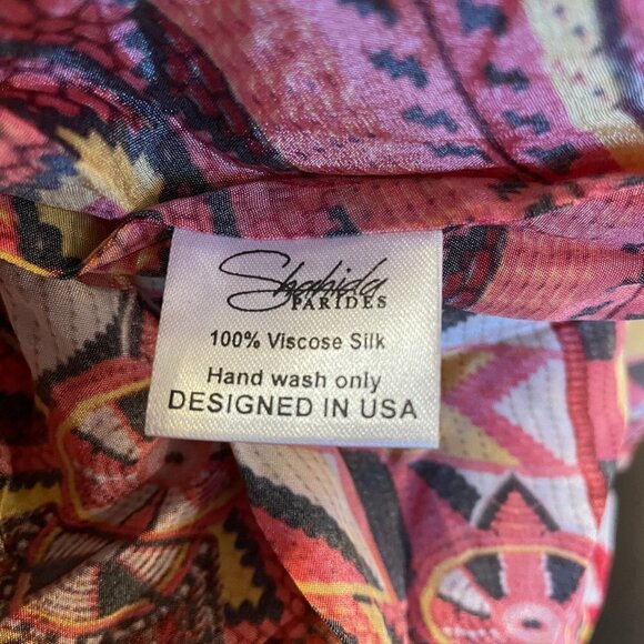 NEW Shahida Parides Abstract Print Viscose Silk Crystal Embellished Maxi Dress - Picture 5 of 6